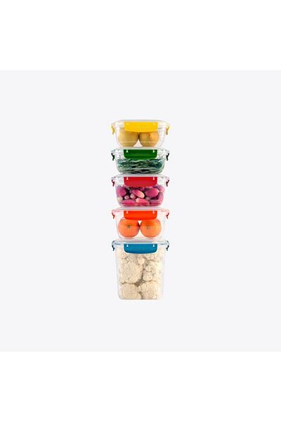 STOREMAX Sellbuystore Home Leak Proof Set of 5 Storage Containers, Various Sizes (2X800 Ml, 2X1000 Ml, 1X