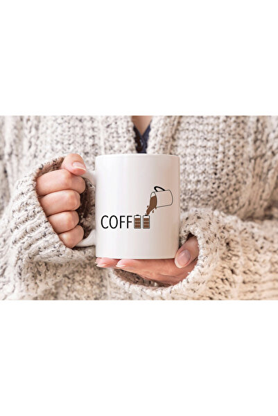 MODA كوب قهوة من البورسلين مطبوع عليه هدية