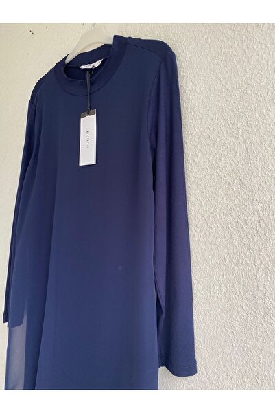 Puane Синя довга рукавна шифонова туніка 10269 - Нижня білизна