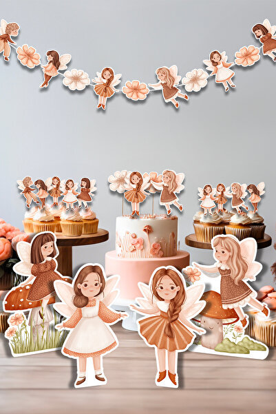 Niksy Design Set de ornamente pentru petrecerea de aniversare tematică Zâne d...
