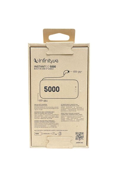 INFINITY L. InstantGo Powerbank 5000 mAh, USB-C, Siyah