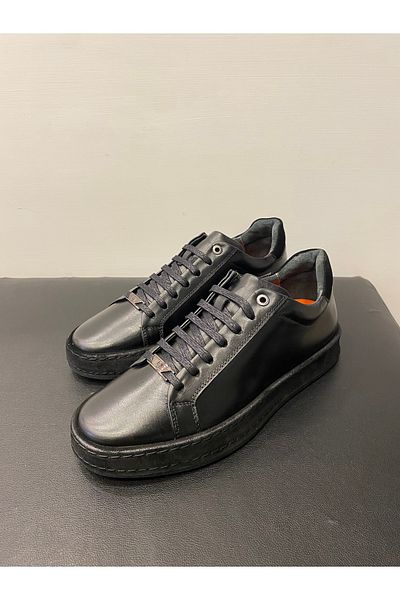 LUCIANO BELLINI Men's Genuine Leather Memory Foam Sole Casual Sneaker