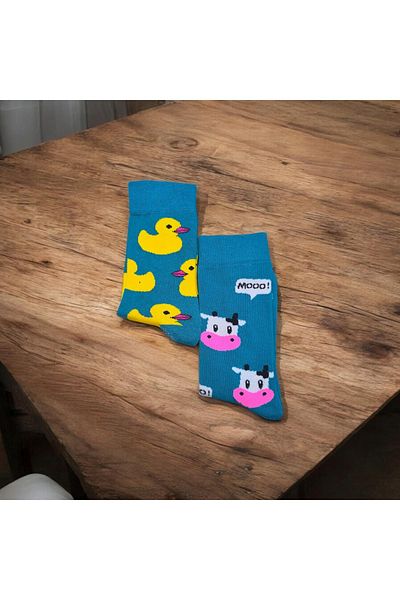 MODA Animal Patterned 2 Pack Tennis Socks
