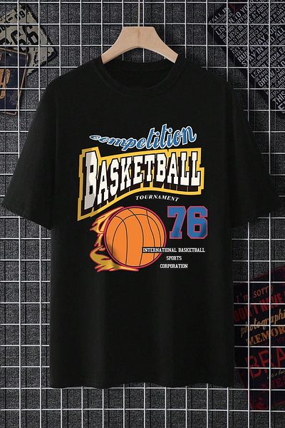 uyguntarz Μπλουζάκι μπάσκετ με στάμπα Unisex Oversize