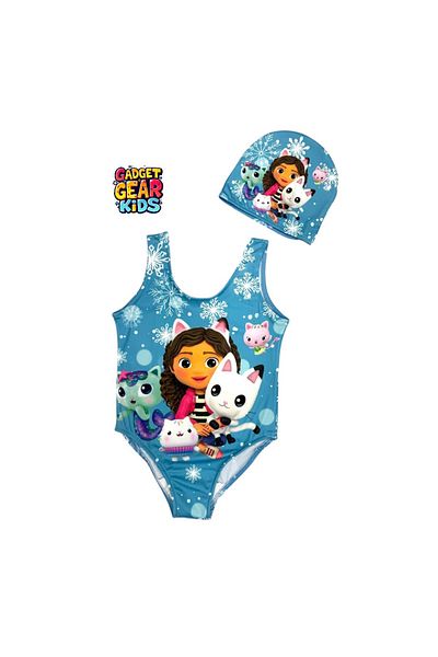 Gadget Gear Boned Swimsuit with Print Detail for Girl