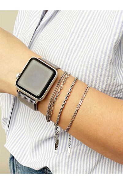 NevoAccessory طقم سوار لويس للجنسين مكون من 4 قطع من الفولاذ