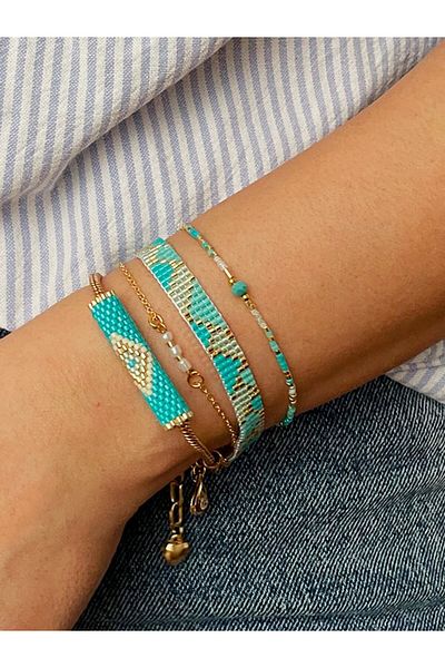 NevoAccessory Mini Green Miyuki Bracelet Set Oliya 4 Pcs