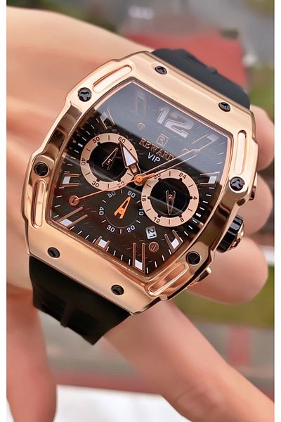 Reward Brand Rose Black Color Inner Functions Active Men Wrist Watch