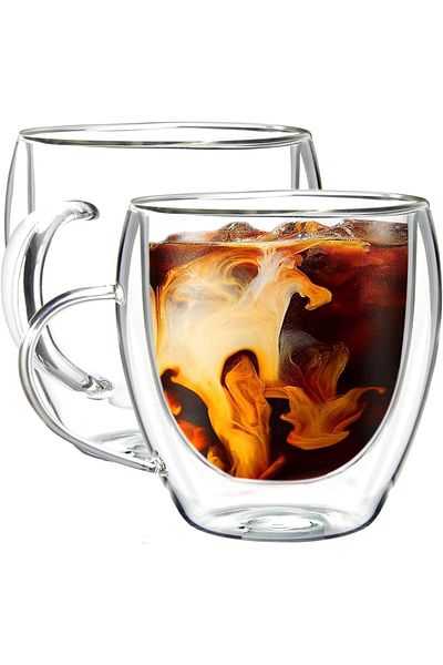 STOREMAX Ntwork Double Walled Borosilicate Glass |   Thermal Insulated Coffee Tea Glass (2, 250 ml) Art 10