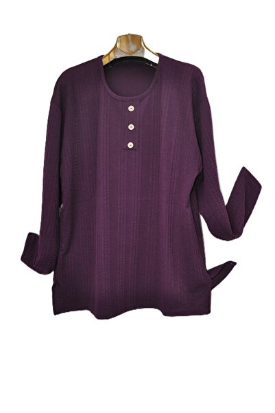 elma abone Super Battal Bamboo Twist Winter Mother Combed Cotton Blouse