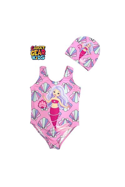 Gadget Gear Boned Swimsuit with Print Detail for Girl