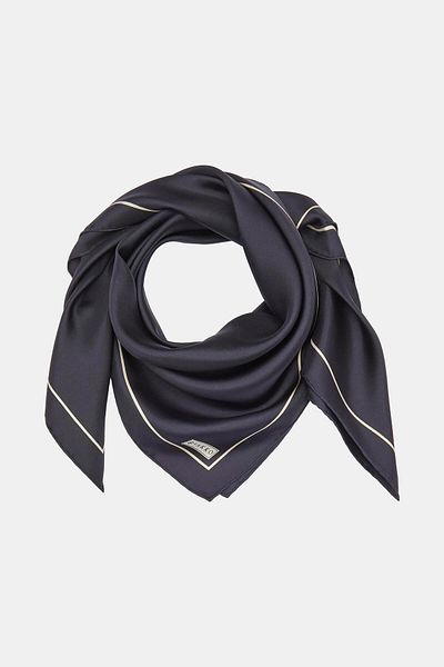 Vakko Σκούρο Navy Blue απλό μεταξωτό μαντήλι