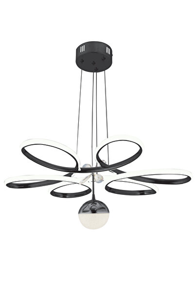 Dekorluna Rose Siyah Modern Sarkıt Beyaz Işık Led Avize Salon Mutfak Oda Hol Ledli Avize