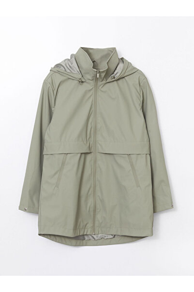 LC Waikiki معطف واق من المطر نسائي كبير الحجم من XSIDE مع غطاء للرأس