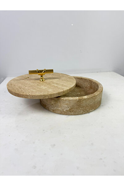 Modestmar Traverten Kapaklı Kase 20cm T Kulp