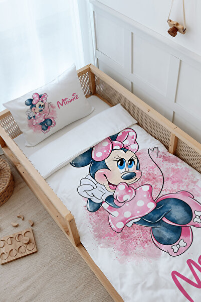 Tuğba Kuğu Montessori Duvet Cover Set (100X200) - Mini Mouse with Cute Dress