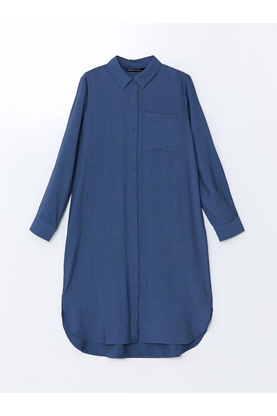 LC Waikiki Tunica de cămașă pentru femei LCWAIKIKI Classic Textured Crinkle