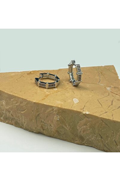 monalisatoka Kadın Zirkon Taşlı Yuvarlak Çelik Küpe