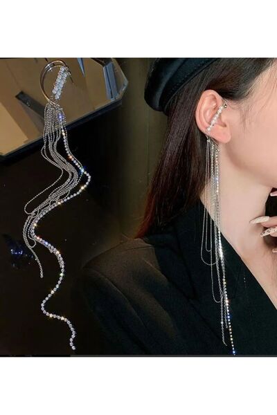 Dgt Luxury Çarpıcı, Marjinal, Yapay Elmas Kulak Klipsi