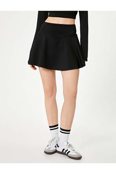 Koton Mini Şort Etek Spor Yüksek Bel Slim Fit