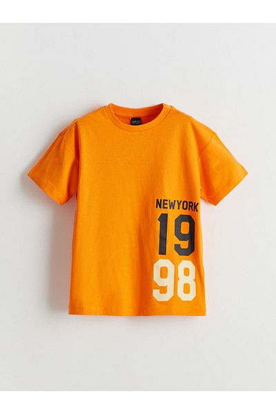 LC Waikiki New Season Crew Neck New York Printed Boys' T-Shirt - S5H449Z4