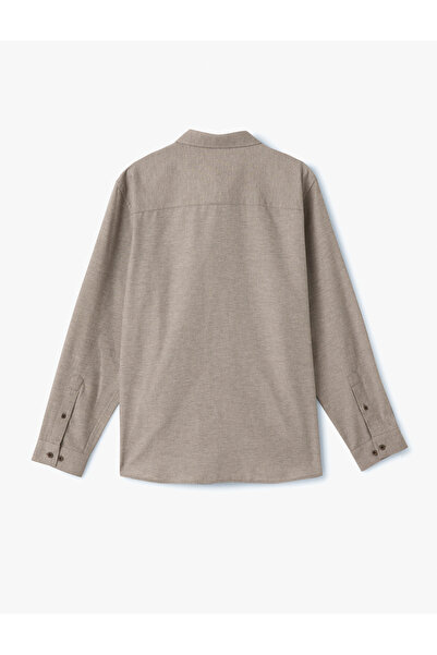 Koton Long Sleeve Cotton Blended Button Lapel Slim Fit Shirt