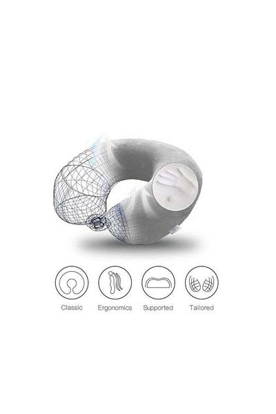 soufa dibaj Velvet Neck and Travel Pillow 30x25x10 cm - White