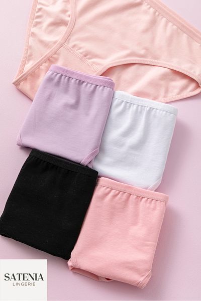 SATENIA LINGERIE Γυναικεία βαμβακερά εσώρουχα μπικίνι Lycra Daily 5 Συσκευασία