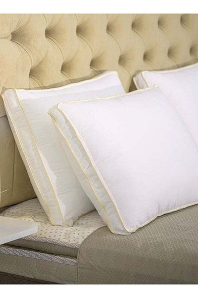 soufa dibaj 1 Pieces|Hotel Pillow Microfiber with Double Golden Prime for Your Home Bed - White - 75x50 cm