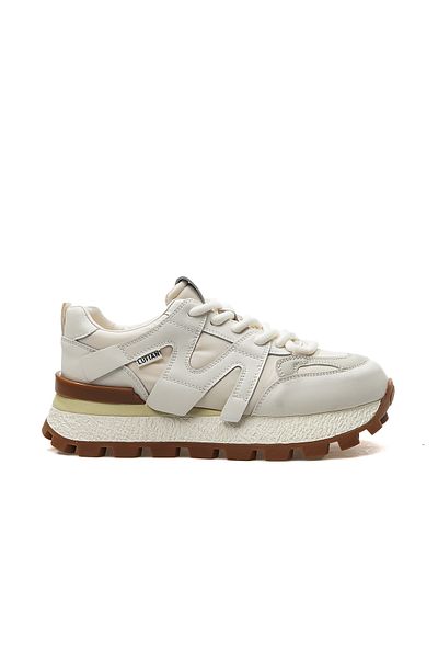 Lufian Pantofi Emily din piele - Pantofi sport albi casual, Z 25 ani 121230019