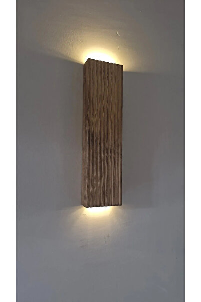 MSAĞWOODS Ahşap Dekoratif Peri Ledli Aplik Balkon Antre Aksesuarı Otel Cafe Villa Bohem Rustik Dekor 35cm