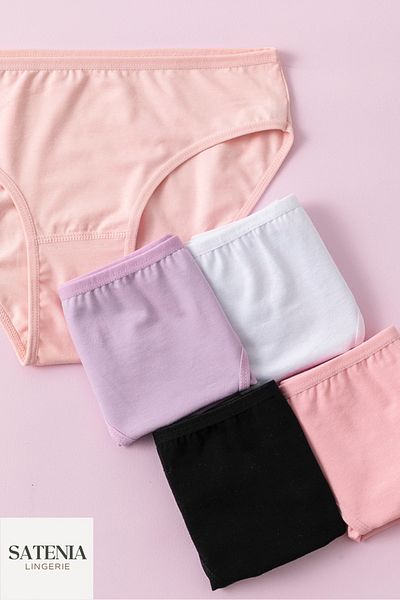 SATENIA LINGERIE Γυναικεία βαμβακερά εσώρουχα μπικίνι Lycra Daily 5 Συσκευασία