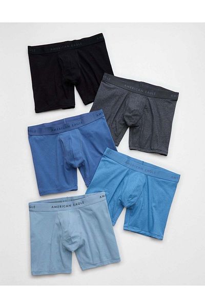 AMERICAN EAGLE مجموعة من 5 قطع بوكسر كلاسيكي للرجال مقاس 6 بوصات من Aeo