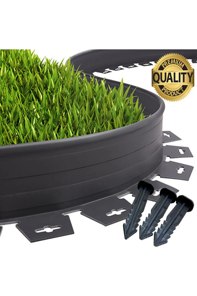 Lux Garden Çim Ayırıcı 2.5 M Siyah Çim Sınırlayıcı Taş Toprak Ayıracı Çim Ayracı Çim Ayırıcı Bariyeri
