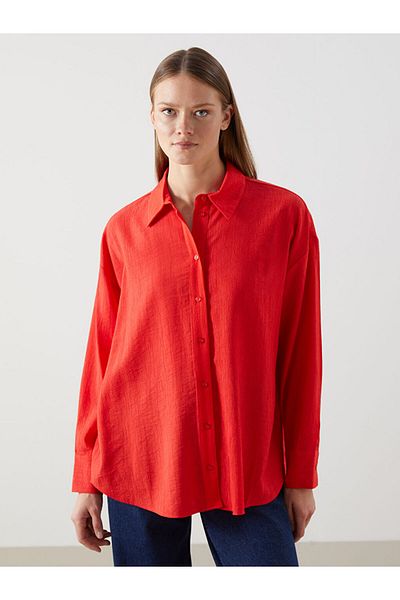 LC Waikiki Lcw Textured Oversize Women's Shirt Fast Fashion