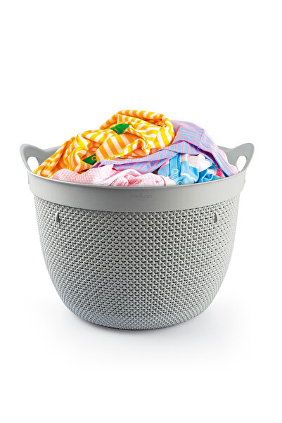 Melkan Home Στρογγυλό καλάθι ρούχων 30 λίτρων με σχέδιο σταγόνας Καλάθι ρούχω...