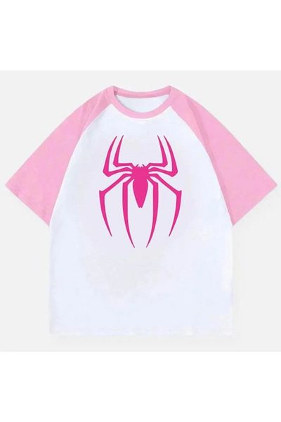 Gofeel Oversize Unisex Spider Man Printed Detail Short Sleeve T-Shirt