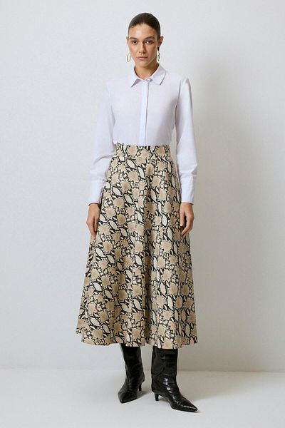 Touché Privé تنورة GABARDIN منقوشة على شكل حرف A