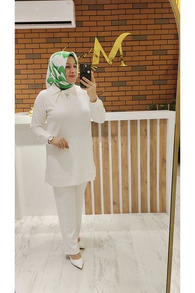Meryemce Butik Stylish Ece Set with Brooch Detail