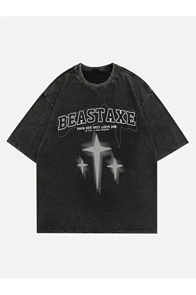 Gofeel Μπλουζάκι με κοντό μανίκι με λεπτομέρεια με στάμπα Beastaxe Oversize U...