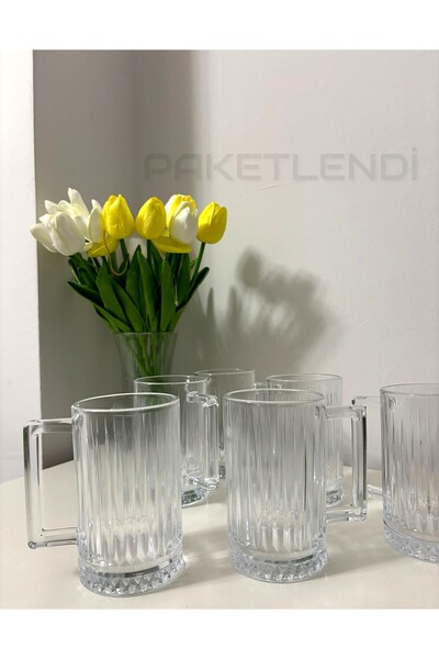 PAKETLENDİ 320cc Elysia Kulplu Latte Bardağı 1 Adet