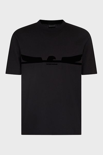 Emporio Armani Ανδρικό μπλουζάκι με λαιμόκοψη - 100% βαμβάκι, λογότυπο, κανονική εφαρμογή EM 001015   AF13669 U