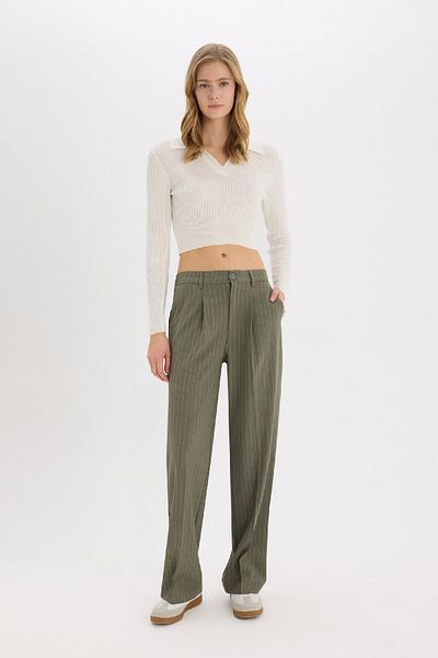 DeFacto Hose mit weitem Bein, doppelter Tasche, normaler Taille, Standardgröße, D5066AX25SP