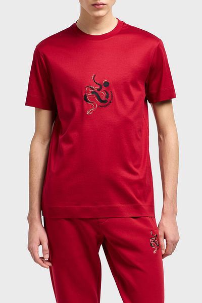 Emporio Armani Tricou pentru bărbați - Gât crew, amestec de bumbac, tricou cu croiala normală EM001702 AF10017 U5