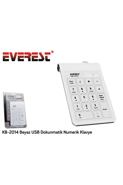 Everest Kb-2014 Beyaz Usb Dokunmatik Numerik Standart Klavye