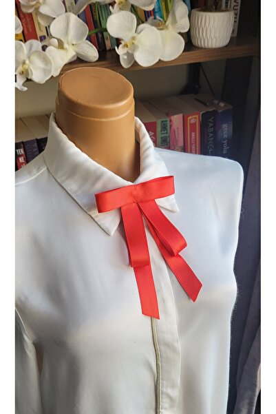 LO ADORO Kadın Kravat Kadın Yaka Broş Kadın Papyon Kırmızı Kravat 23 Nisan Kız Çocuklarına Uygundur