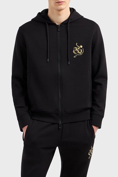 Emporio Armani Men's Hooded Cotton Sweat - Zip-Up, Regular Fit Sweat Em 001699   Af10013 Uc001