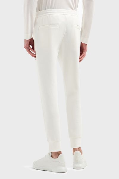 Emporio Armani بنطال رياضي للرجال - مقاس عادي، خصر مطاطي، بنطال بأرجل مضلعة EM 001701   AF100