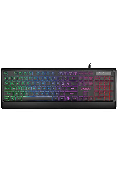 Everest Km-r59 Forza Plus Siyah Usb Rainbow Backlight Q Klavye + 1200 Dpi Mouse Set 35993