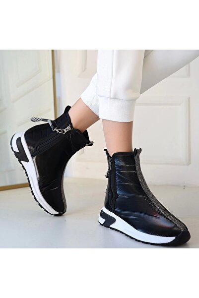 Genel Markalar Riyne Siyah Paraşüt Fermuarlı Bot